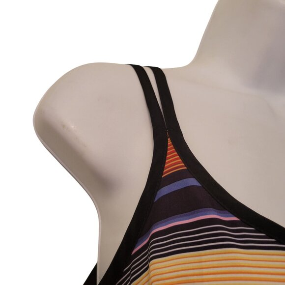Athleta S Rainbow Stripe Maxi Dress Summer HAVANA SERAPE Cruise Vacation - Picture 4 of 10